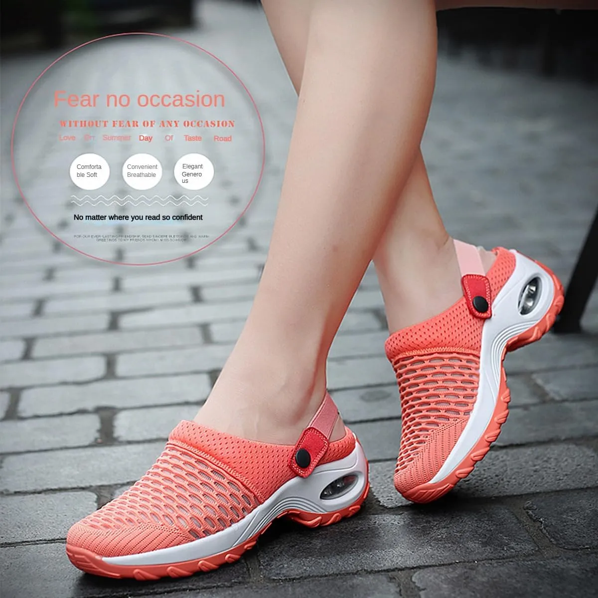 Women's Orthopedic Clogs, with Arch Support Air Cushion， Breathable Mesh Shoes for Plantar Foot Fatigue, Non-Slip Comfort Clogs