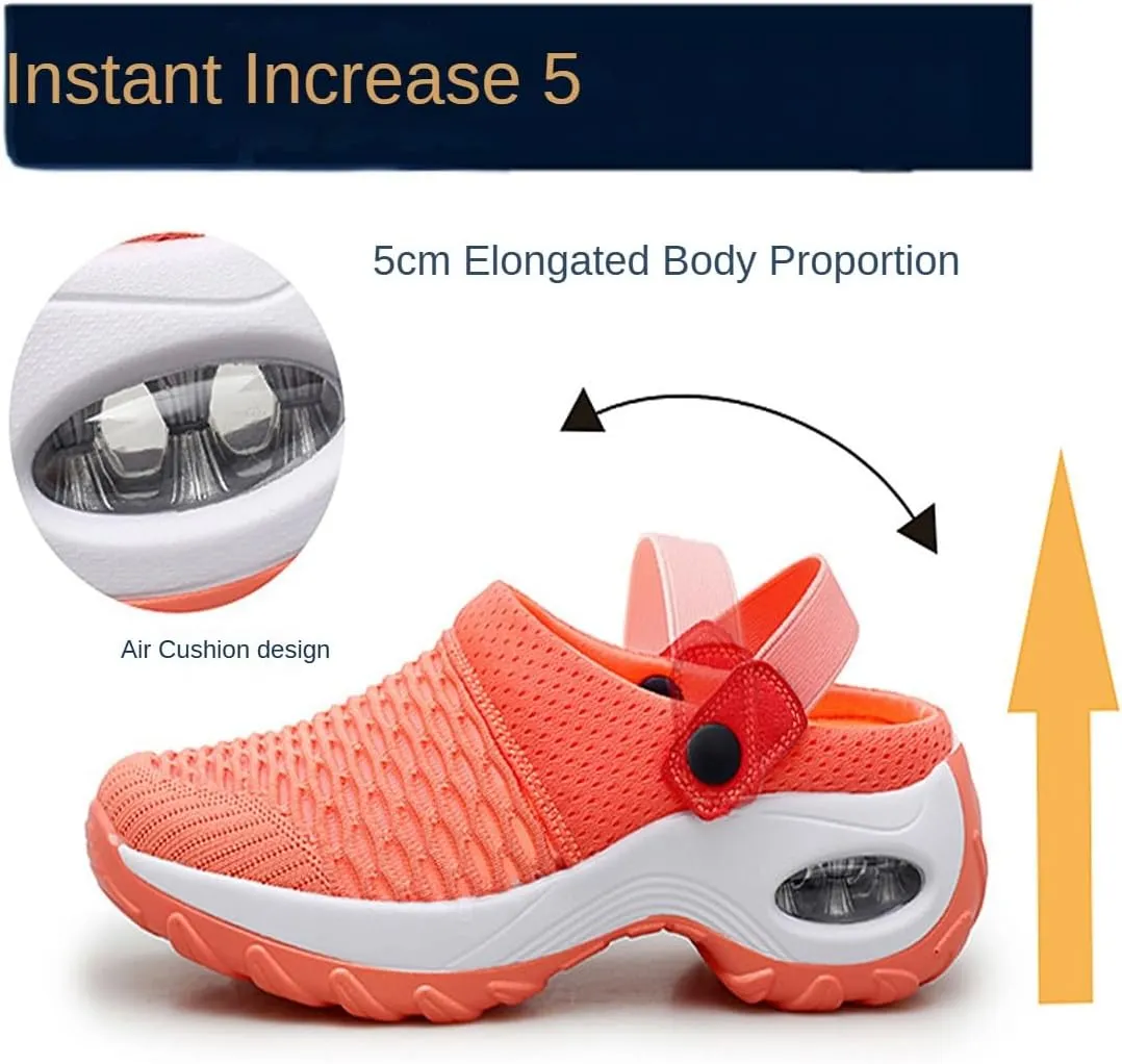 Women's Orthopedic Clogs, with Arch Support Air Cushion， Breathable Mesh Shoes for Plantar Foot Fatigue, Non-Slip Comfort Clogs