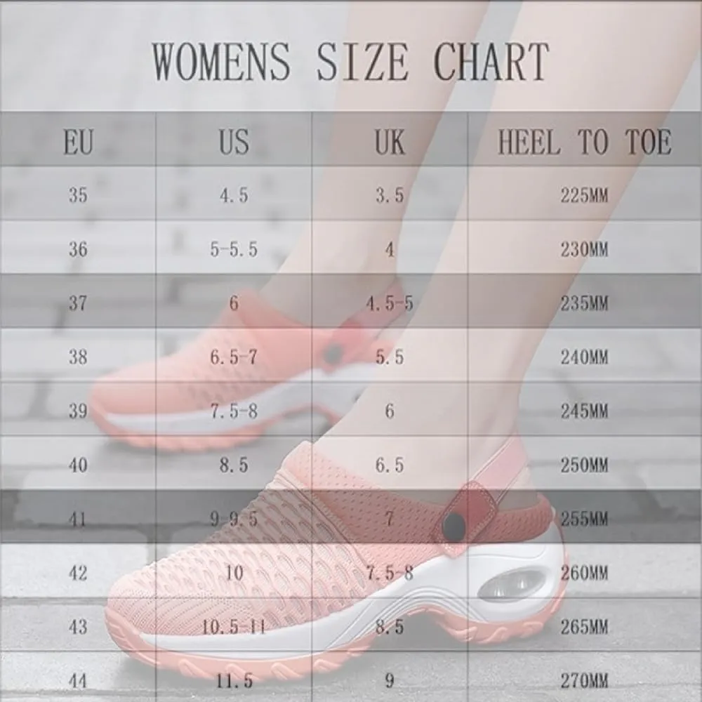 Women's Orthopedic Clogs, with Arch Support Air Cushion Shoes, Orthopedic Slip On Shoes for Women, Lightweight Outdoor Walking Platform Slippers