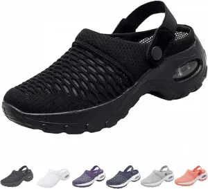 Women's Orthopedic Clogs, with Arch Support Air Cushion Shoes, Orthopedic Slip On Shoes for Women, Lightweight Outdoor Walking Platform Slippers