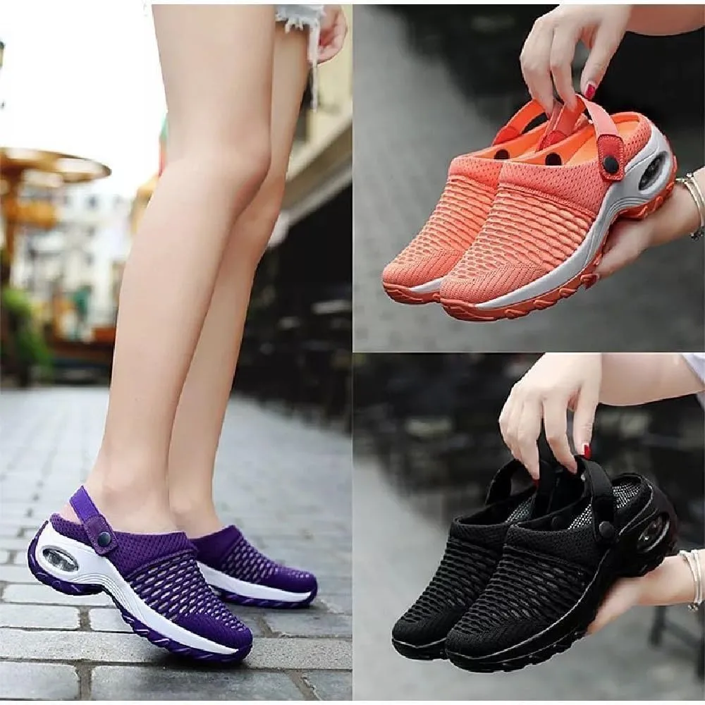 Women's Orthopedic Clogs, with Arch Support Air Cushion Shoes, Orthopedic Slip On Shoes for Women, Lightweight Outdoor Walking Platform Slippers