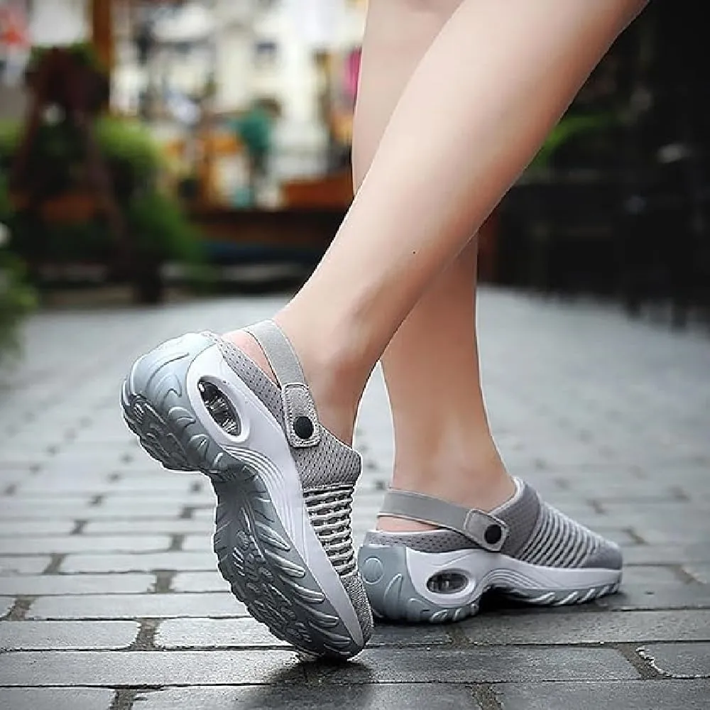 Women's Orthopedic Clogs, with Arch Support Air Cushion Shoes, Orthopedic Slip On Shoes for Women, Lightweight Outdoor Walking Platform Slippers