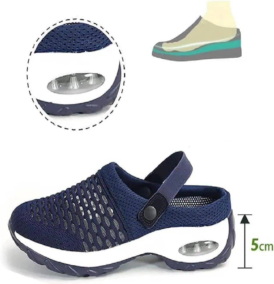Women's Orthopedic Clogs, with Arch Support Air Cushion Shoes, Orthopedic Slip On Shoes for Women, Lightweight Outdoor Walking Platform Slippers