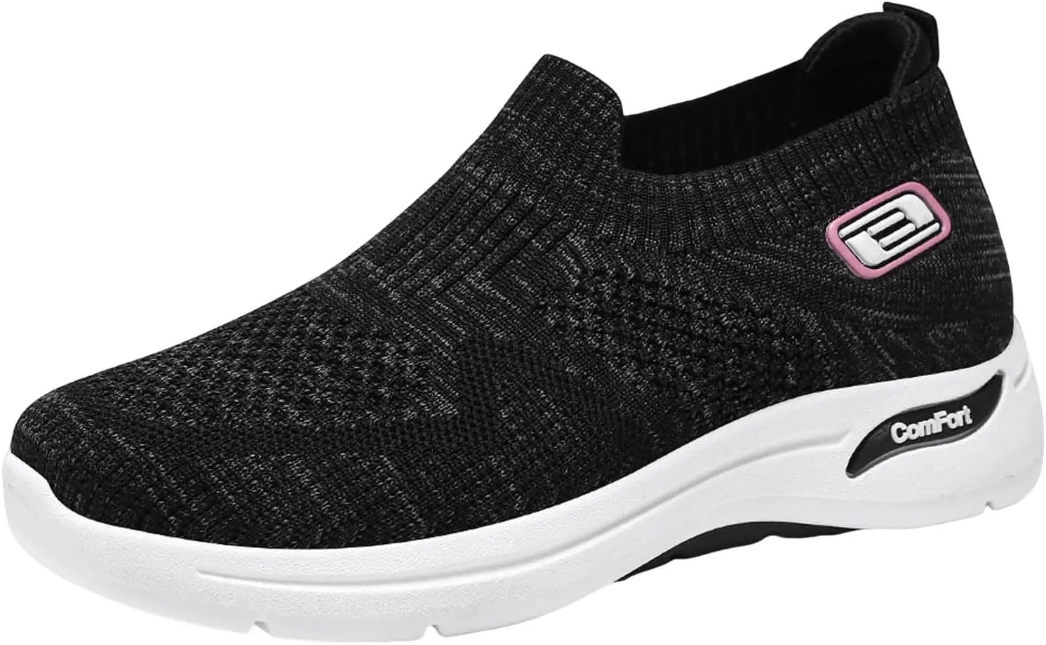 Womens Orthopedic Sneakers Slip On Running Tennis Shoes Breathable Woven Nurse Shoes Casual Air Cushion Walking Shoes