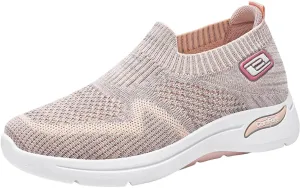 Womens Orthopedic Sneakers Slip On Running Tennis Shoes Breathable Woven Nurse Shoes Casual Air Cushion Walking Shoes