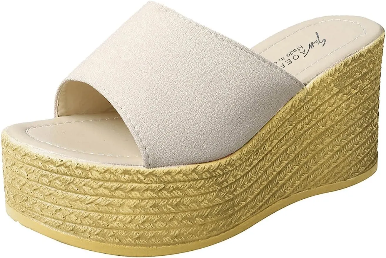 Women’s Platform Sandals Wedge Open Toe Sandals for Women, Comfortable Slip-On Shoes, Dressy Summer Beach Sandals