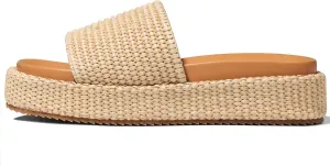 Women's Platform Wedge espadrille slides Summer Beach Cute Raffia Slip On Woven Dress Slides Open Toe Comfortable Resort Wear Trending 2025
