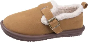 Women's Plush Round Toe Slip-On Flats, Women's Plush Lined Orthopedic Slip-On Shoes, Retro Buckle Strap Round Toe Flat Loafers
