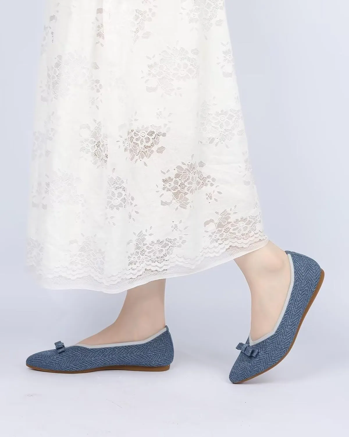 Women's Pointed Toe Flats Knit Dress Slip-on Ballet Flats Shoes Comfort Classic Work Business Office Shoes