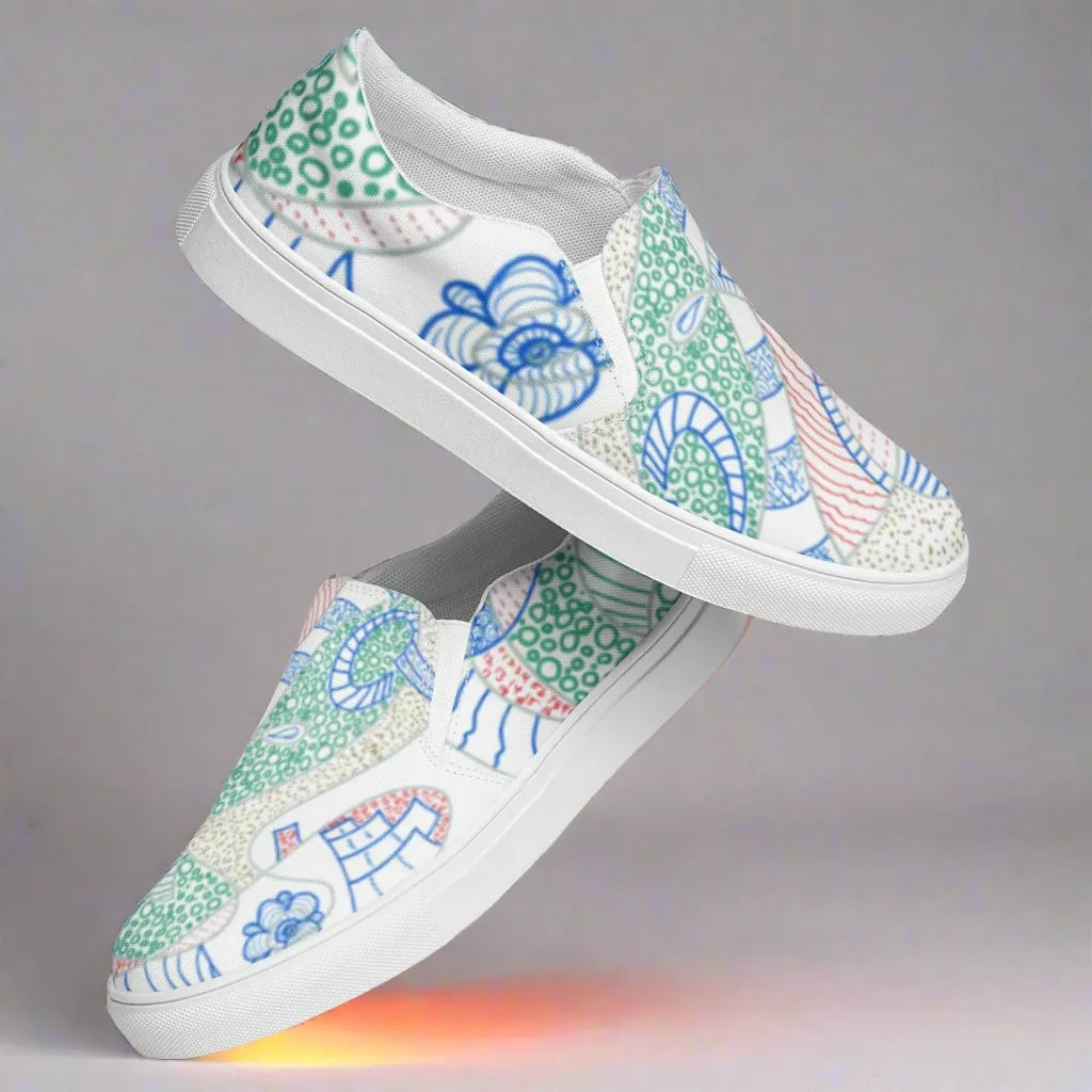 Women’s "Some Jazz Schematic" slip-on canvas shoes
