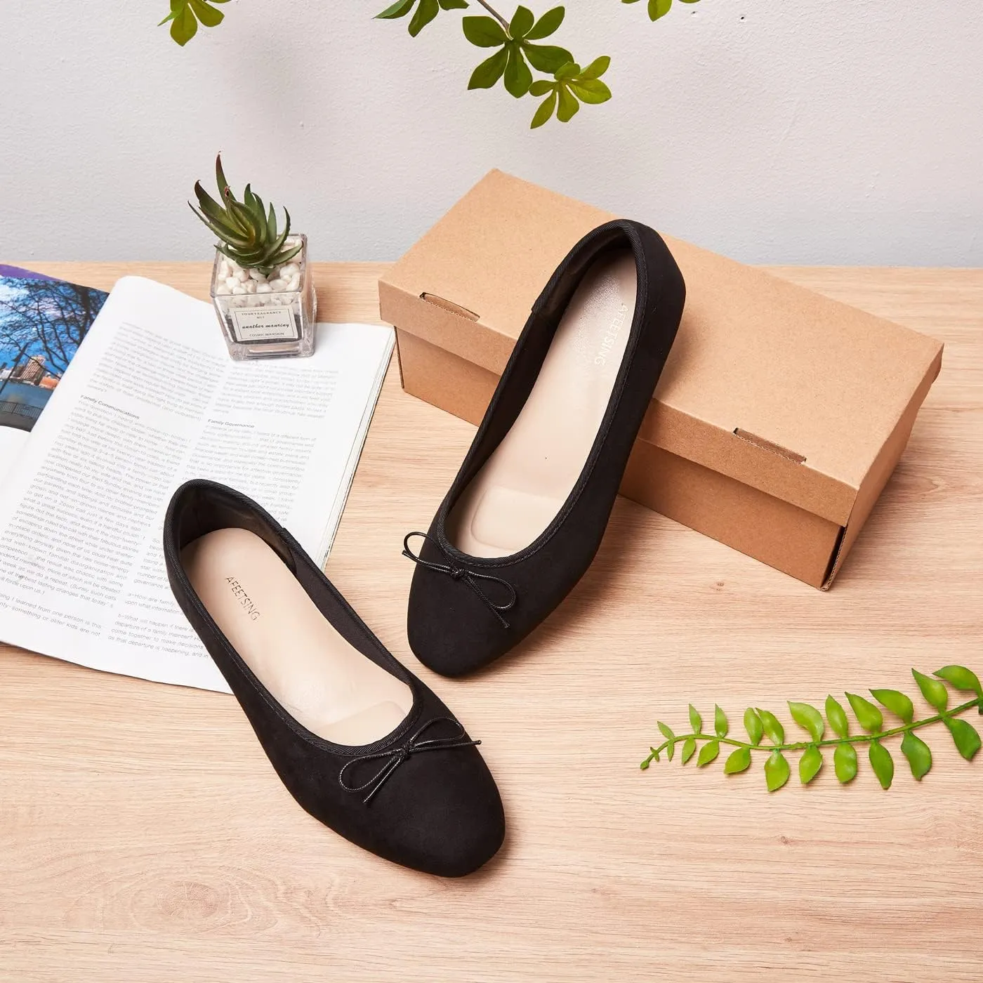 Women's Round Toe Ballet Flats Comfortable Bow Dressy Flats Shoes for Women