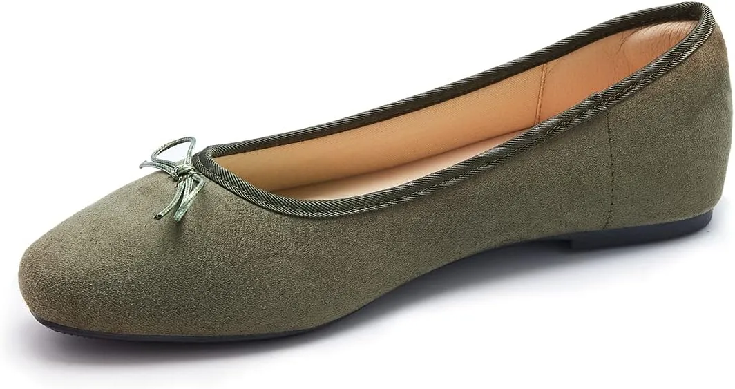 Women's Round Toe Ballet Flats Comfortable Bow Dressy Flats Shoes for Women