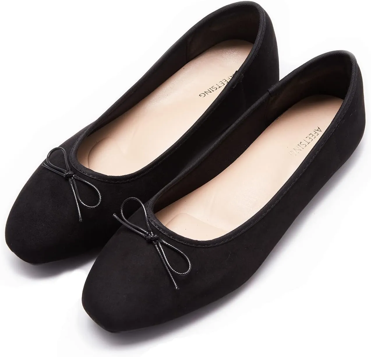 Women's Round Toe Ballet Flats Comfortable Bow Dressy Flats Shoes for Women