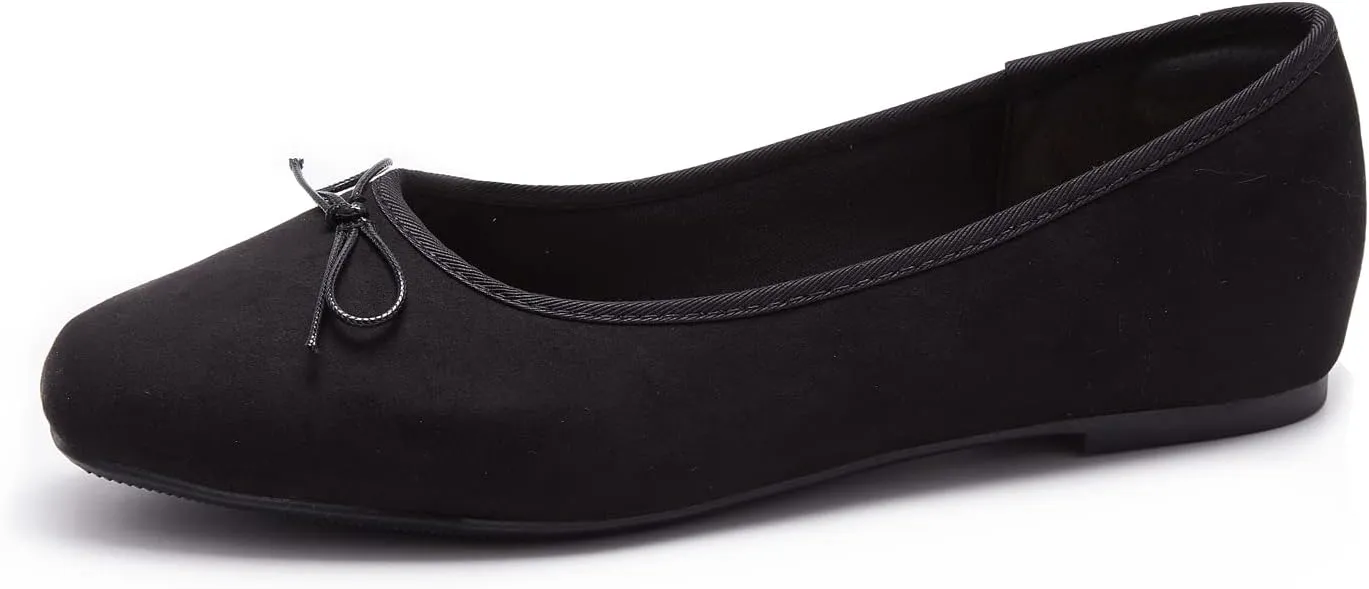 Women's Round Toe Ballet Flats Comfortable Bow Dressy Flats Shoes for Women