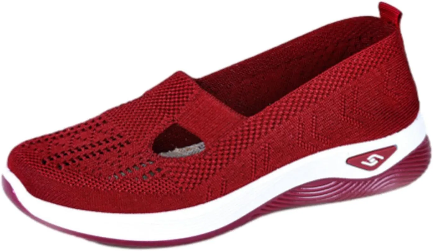 Womens Sandals, Womens Shoes, Women's Comfortable Breathable Slip-On Knitted Sneakers