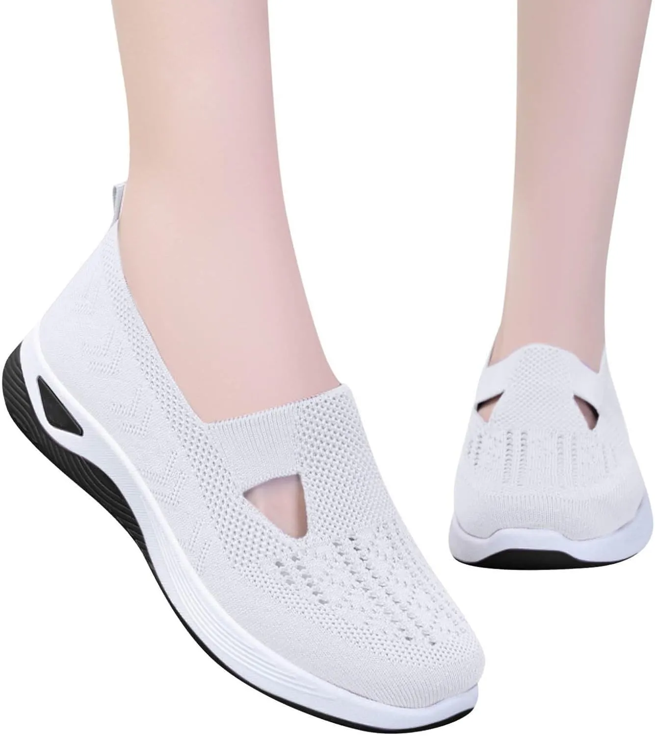 Womens Shoes Slip On Women's Sneakers Loafers Casual Slip On Lightweight Cute Round Toe Running Shoes Loafers for Women Casual Walking Shoe