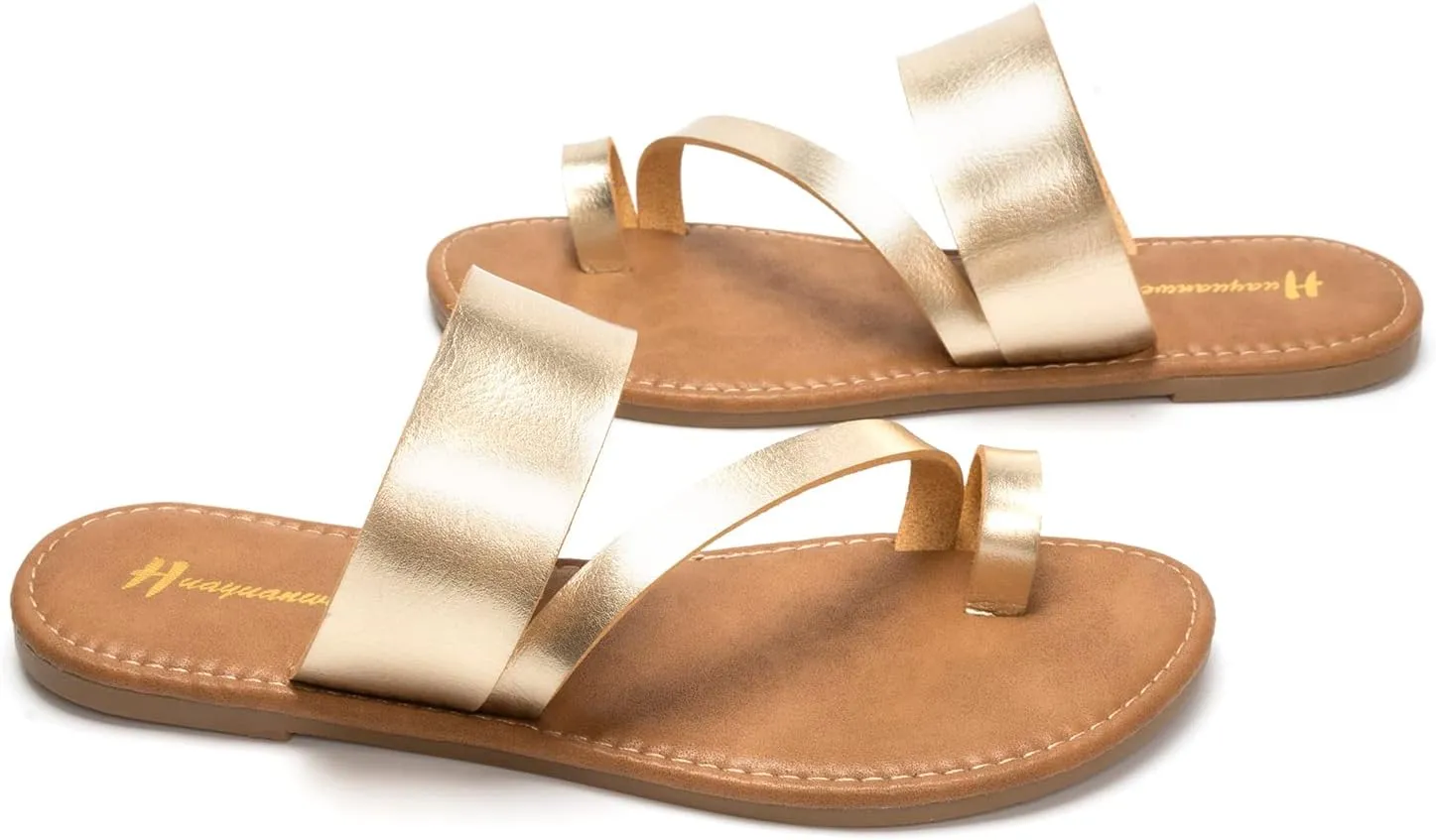 Women's Slide Sandals Slip On Flat Flip Flop Thong Casual Summer