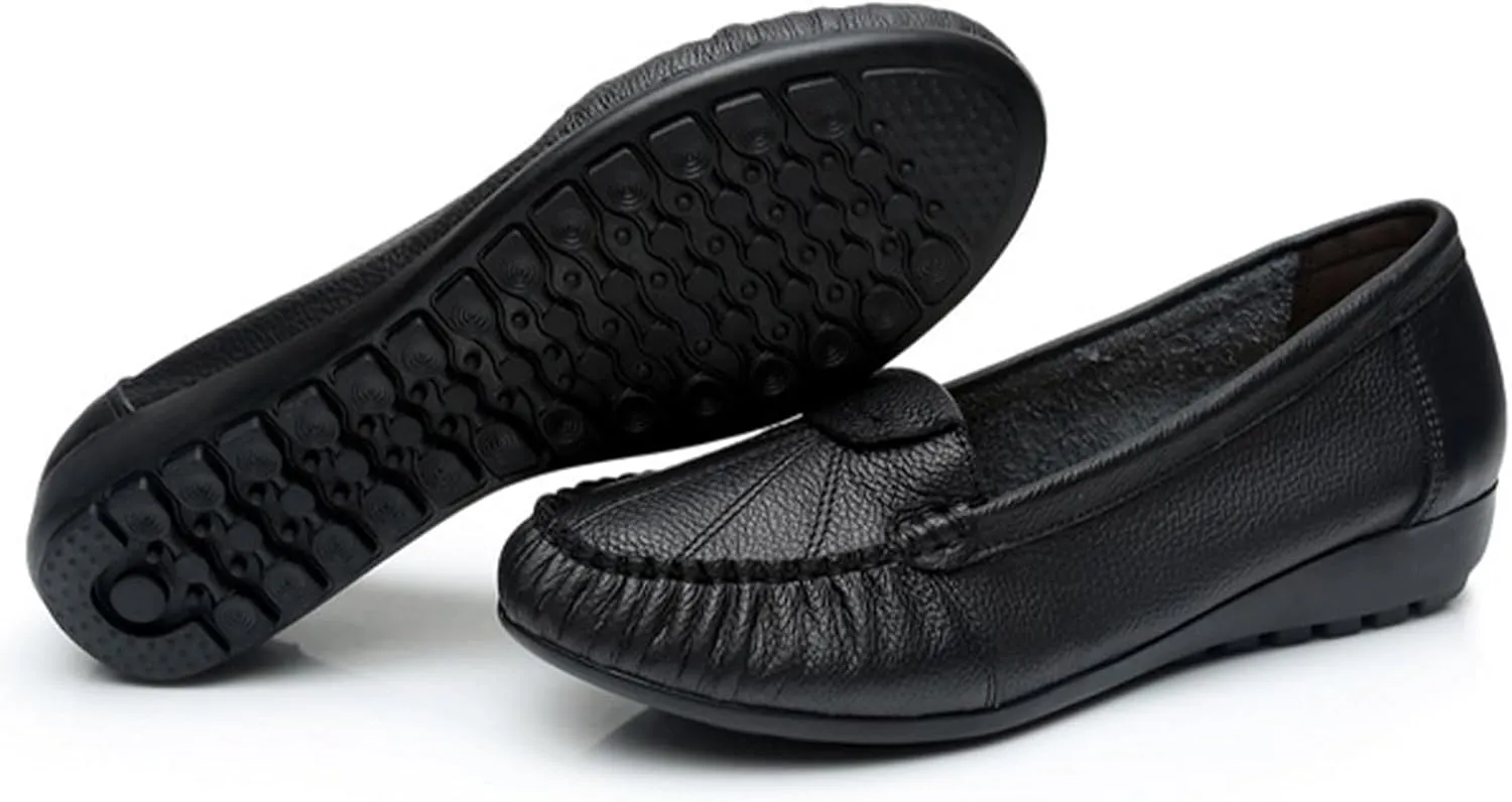 Women's Slip On Flat Loafers Lightweight Breathable Comfy Non-Slip Soft-Sole Causal Wedge Driving Shoes Moccasins Office Boat Shoes