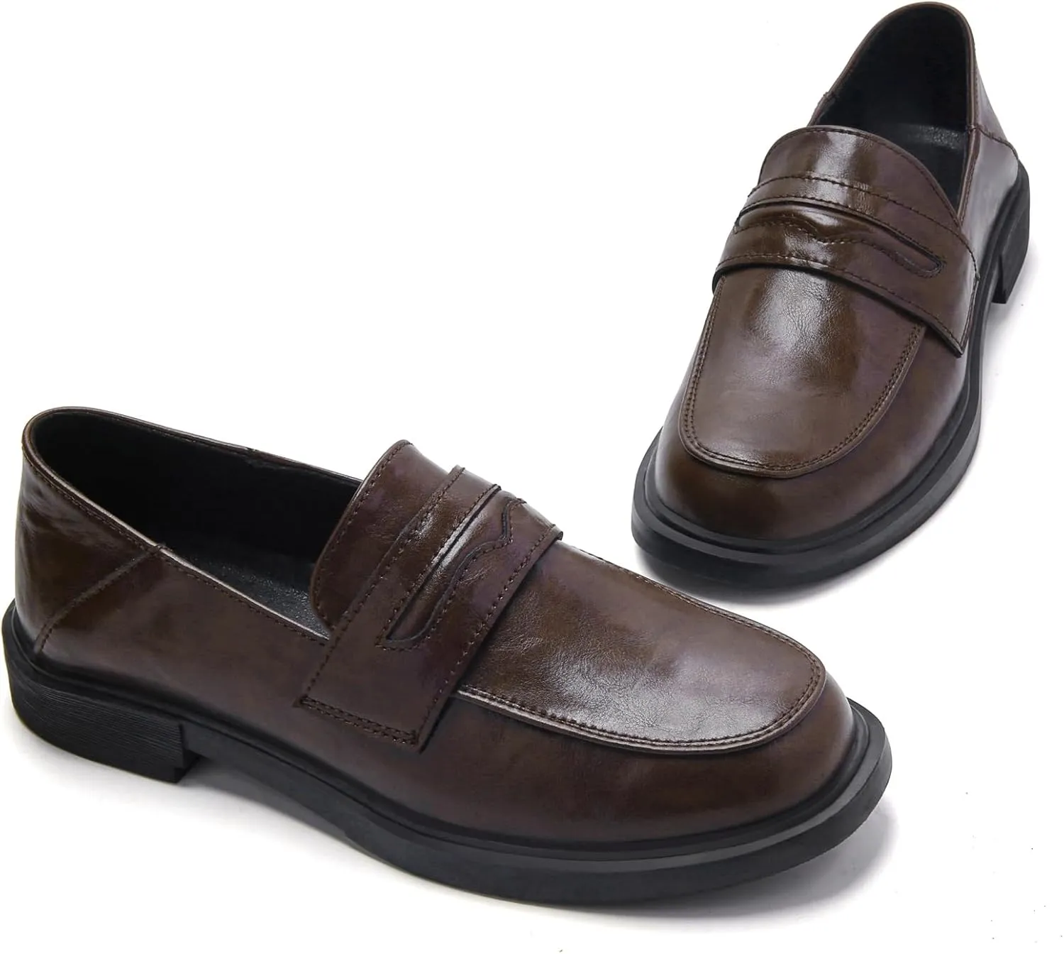 Women's Slip On Loafer Leather Casual Work Office Dressy Shoes