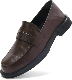 Women's Slip On Loafer Leather Casual Work Office Dressy Shoes