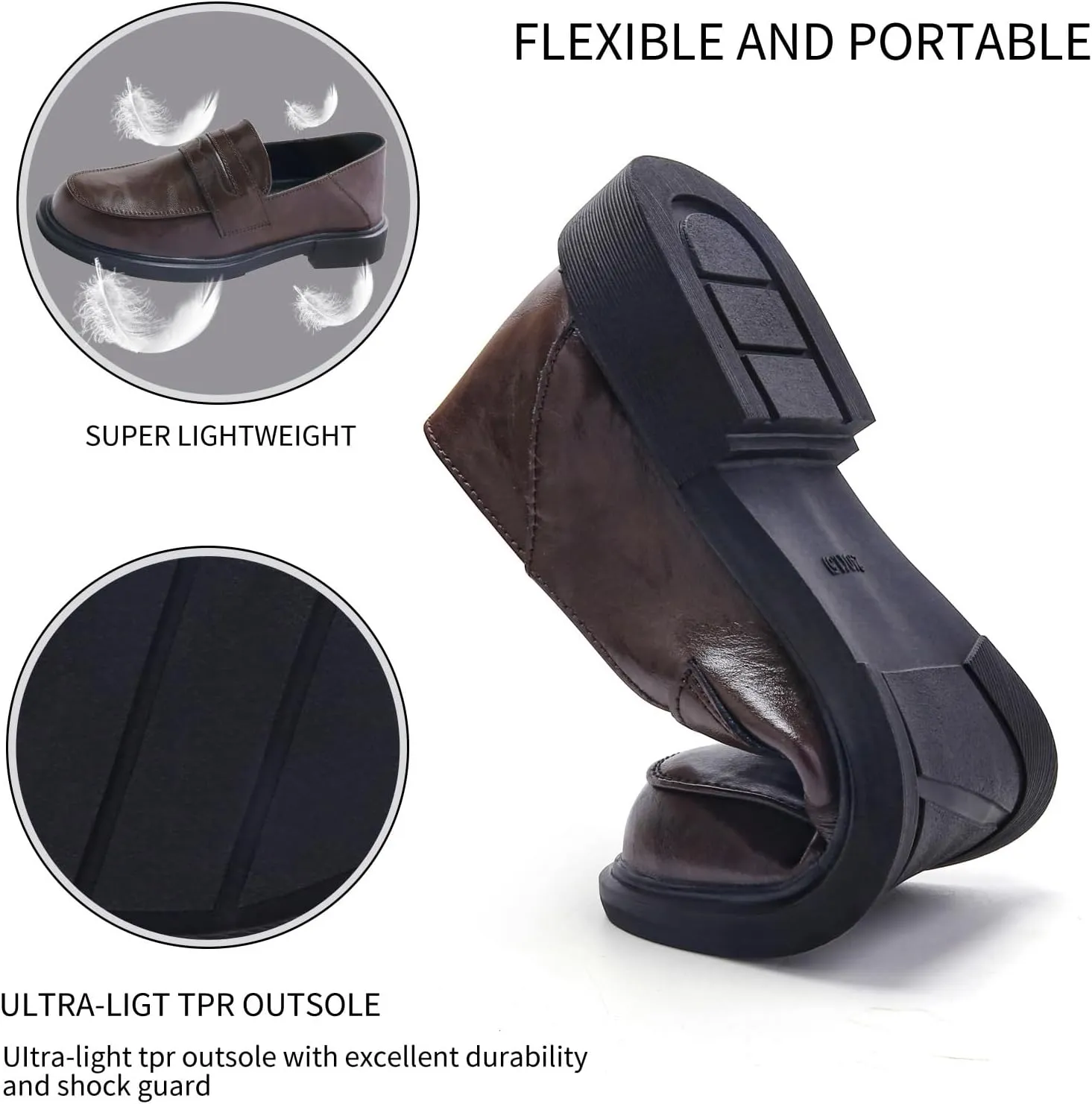 Women's Slip On Loafer Leather Casual Work Office Dressy Shoes