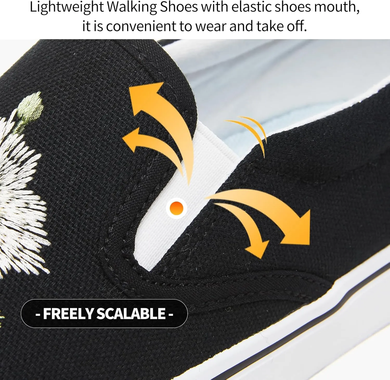 Women's Slip on Shoes Canvas Sneakers Loafers Non Slip Shoes Low Top Casual Shoes