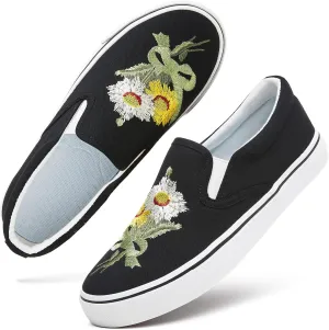Women's Slip on Shoes Canvas Sneakers Loafers Non Slip Shoes Low Top Casual Shoes