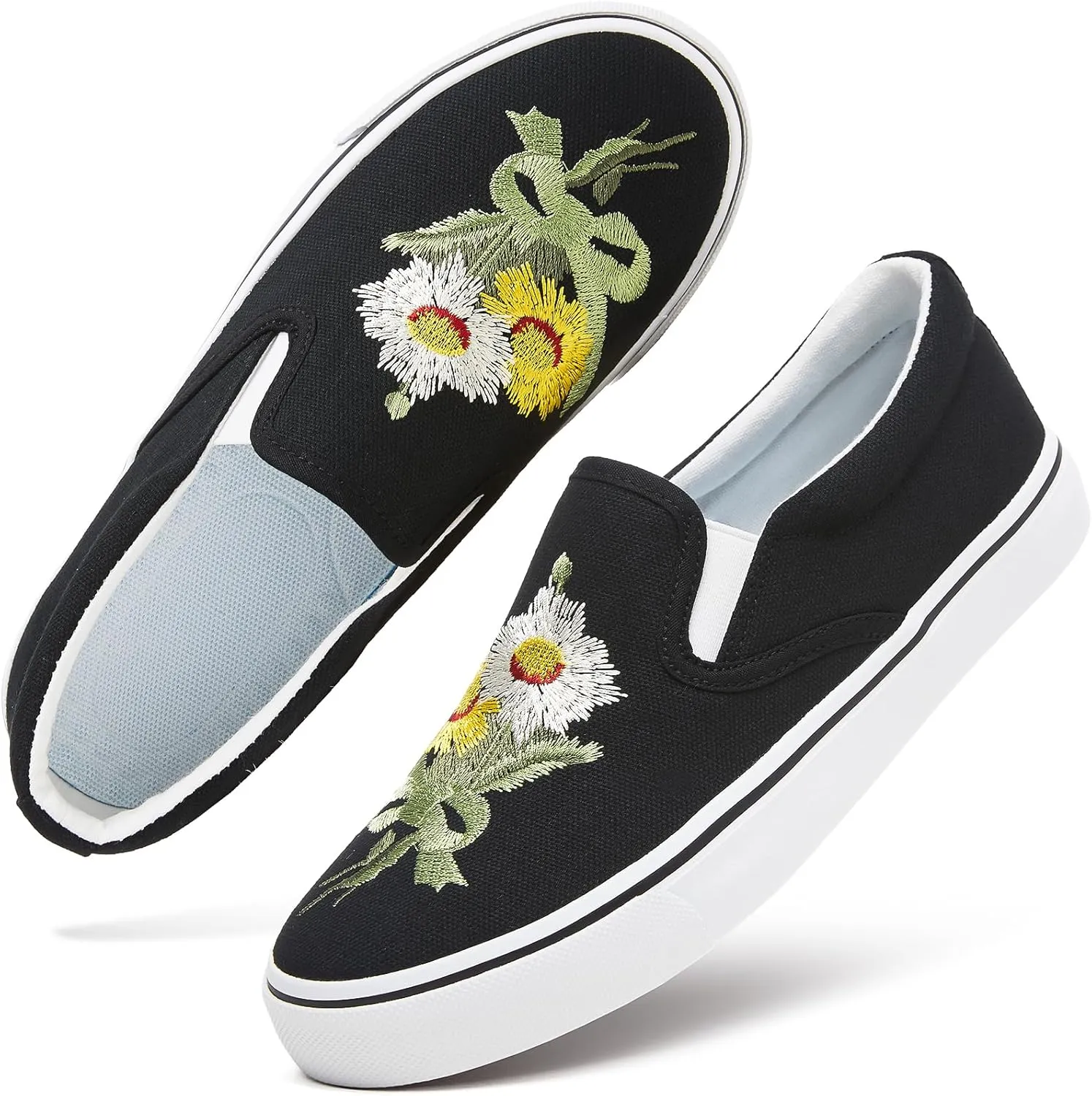 Women's Slip on Shoes Canvas Sneakers Loafers Non Slip Shoes Low Top Casual Shoes