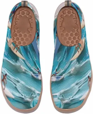 Women's Slip On Sneakers Casual Loafers Knitted Art Painted Comfort Soft Walking Shoes Oil Painting