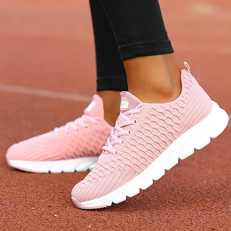 Womens Slip On Walking Shoes Non Slip Running Shoes Breathable Lightweight Gym Sneakers