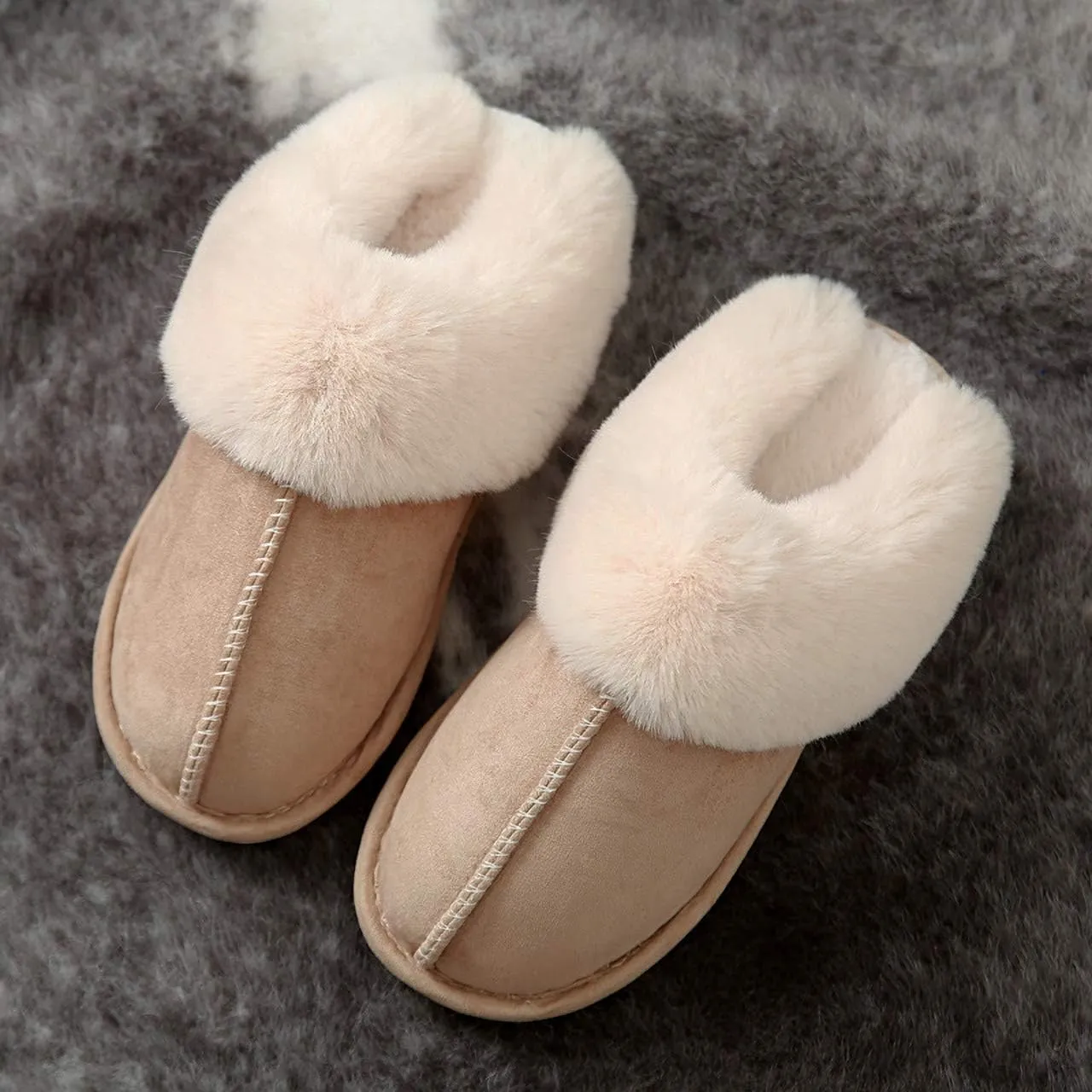 Women's Slippers Soft Plush Winter Warm House Shoes Slip on Memory Foam Fluffy Fur Slippers
