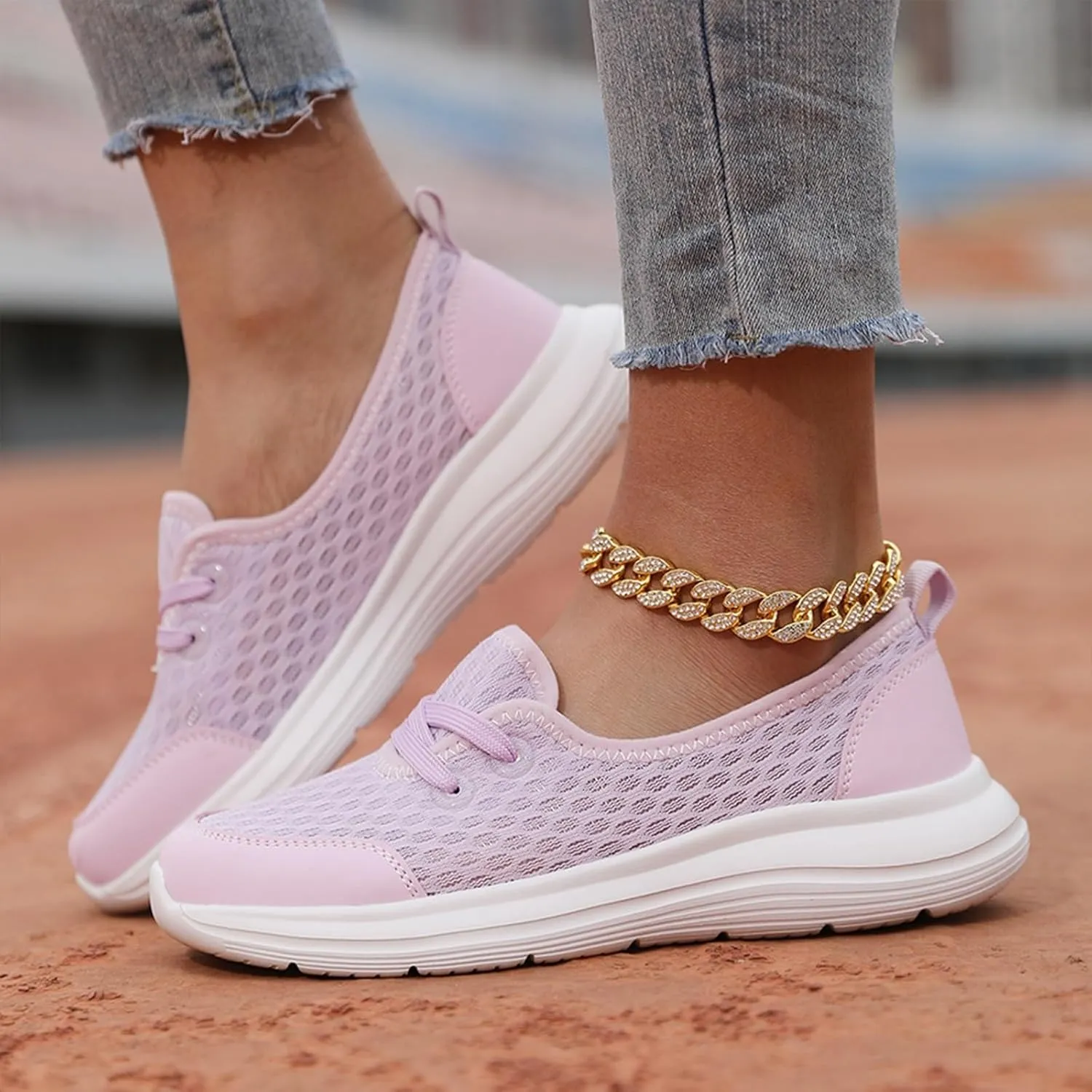 Women's Soft Sole Mesh Comfort Orthopedic Shoes, 2024 New Low-top Women Arch Support Walking Shoes, Casual Slip-on Shoes