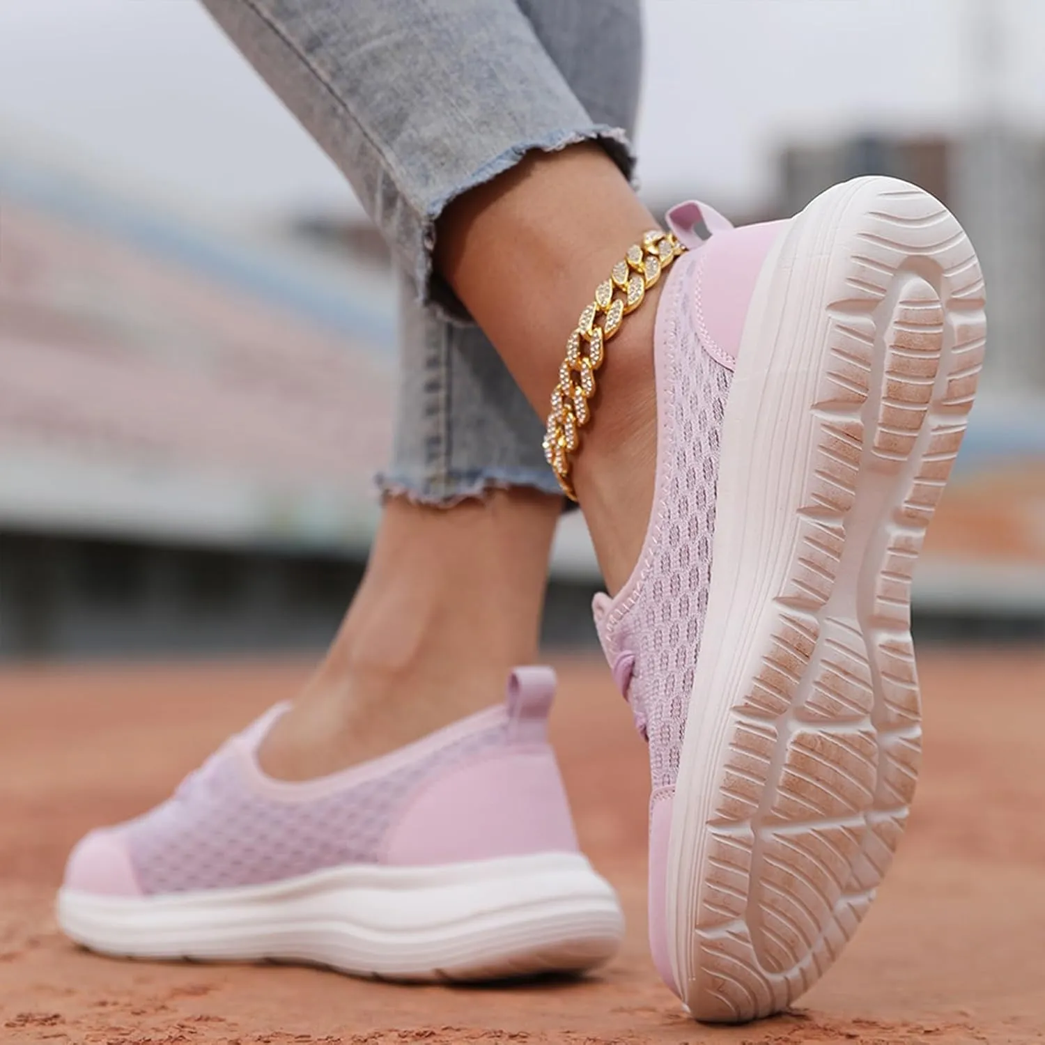 Women's Soft Sole Mesh Comfort Orthopedic Shoes, 2024 New Low-top Women Arch Support Walking Shoes, Casual Slip-on Shoes