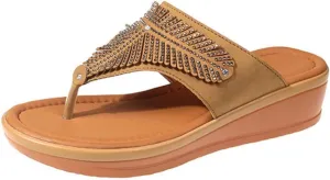 Women's Sparkly Flip Flops Fashion Rhinestone Smooth High Arch Support Comfort Glitter Trendy Thong Sandal Shoes