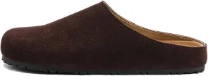 Women's Suede Clogs Soft Cork Footbed Leather Slip On Mules for Women Comfort Fall Mule Slide