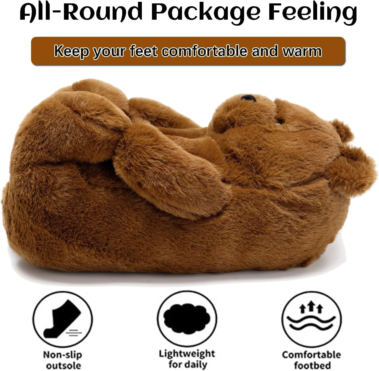 Women's Teddy Bear Slippers Mom Gift Slippers Cozy Women Fuzzy Indoor House Shoes Fun Costume for Adults Cute Animal Slides for Women Her Birthday Valentine's Gift Ideas