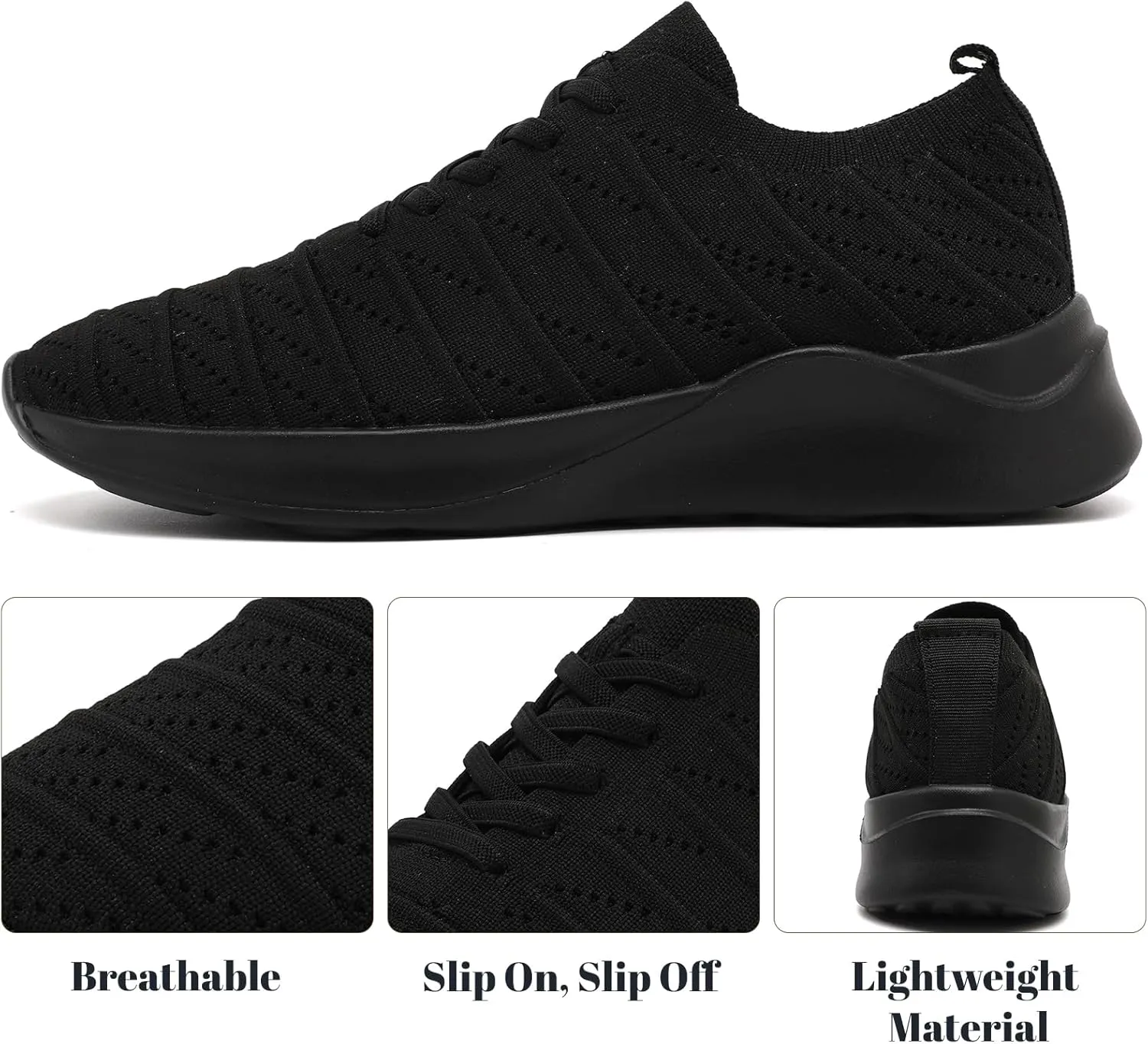 Womens Tennis Slip On Running Shoes Breathable Sneakers Athletic Lightweight Gym Sports Walking Shoes