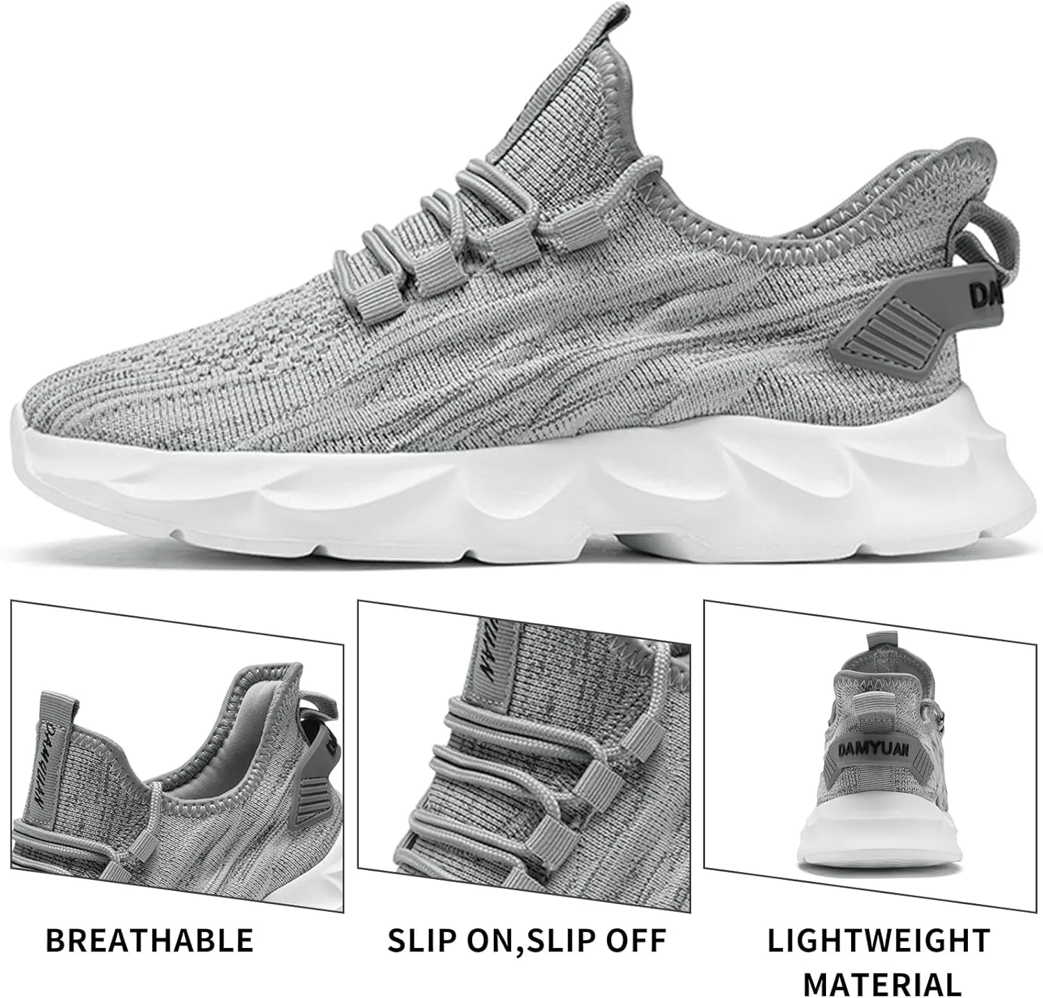 Womens Tennis Slip On Running Shoes Breathable Sneakers Athletic Lightweight Gym Sports Walking Shoes