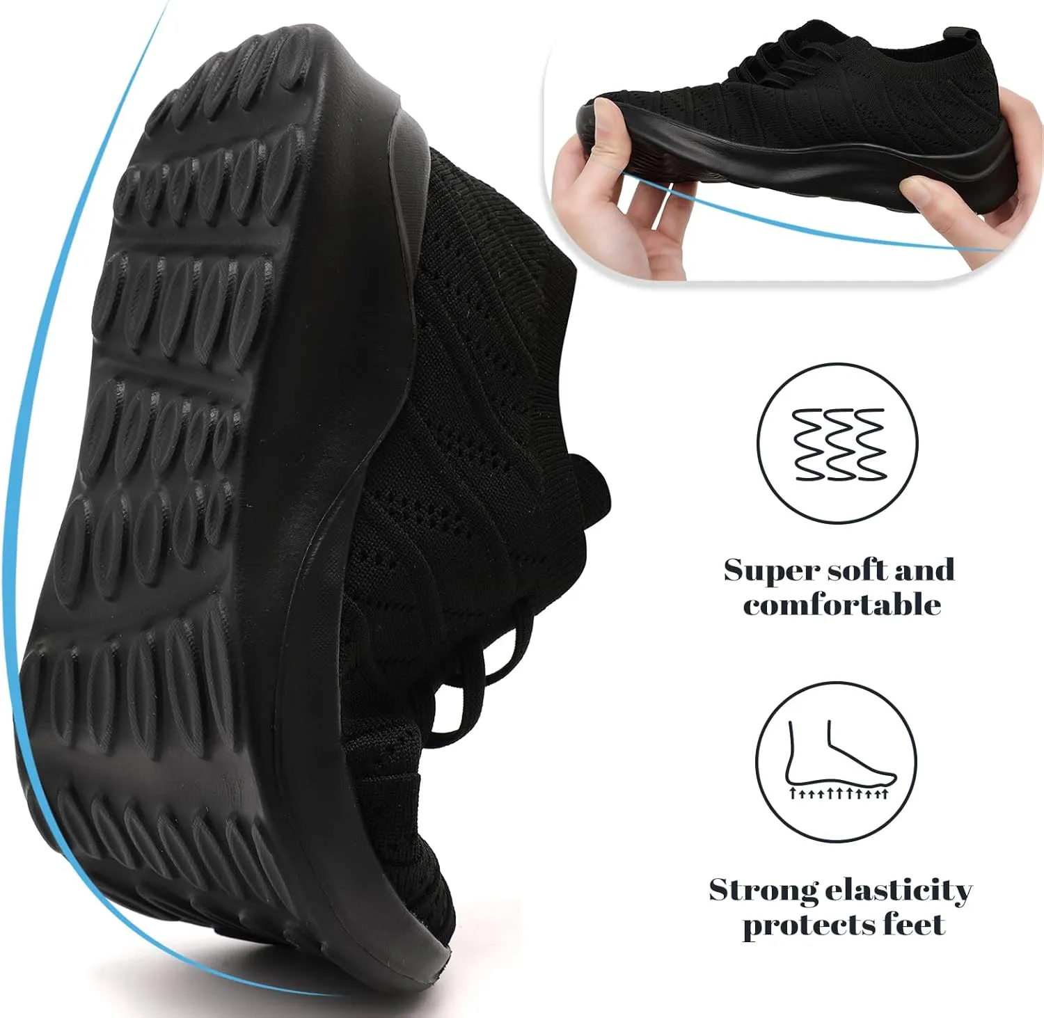 Womens Tennis Slip On Running Shoes Breathable Sneakers Athletic Lightweight Gym Sports Walking Shoes