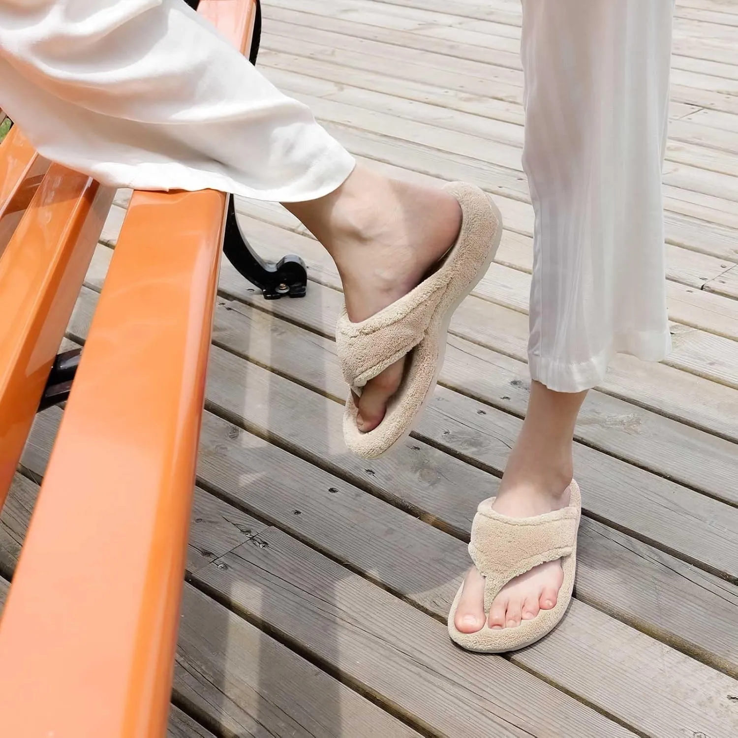 Women's Thong Spa Slippers with Arch Support Flip Flop House Slippers for Women Indoor and Outdoor