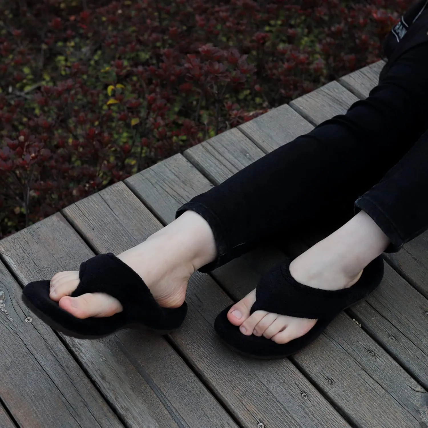 Women's Thong Spa Slippers with Arch Support Flip Flop House Slippers for Women Indoor and Outdoor