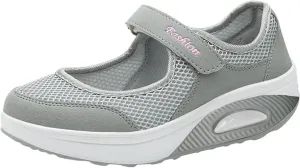 Women's Walking Shoes Orthotic Walking Sneakers Wide Width Non-Slip Sneakers Adjustable Breathable Platform Mesh Sandals