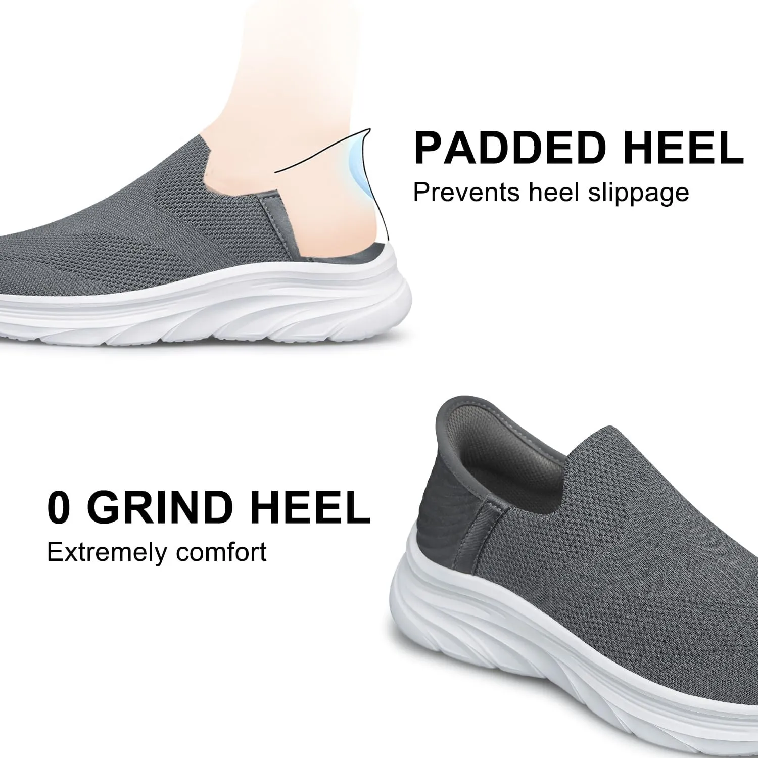 Women's Walking Shoes Slip On Sneakers Comfort Lightweight Non Slip Workout Gym Nurse Shoes