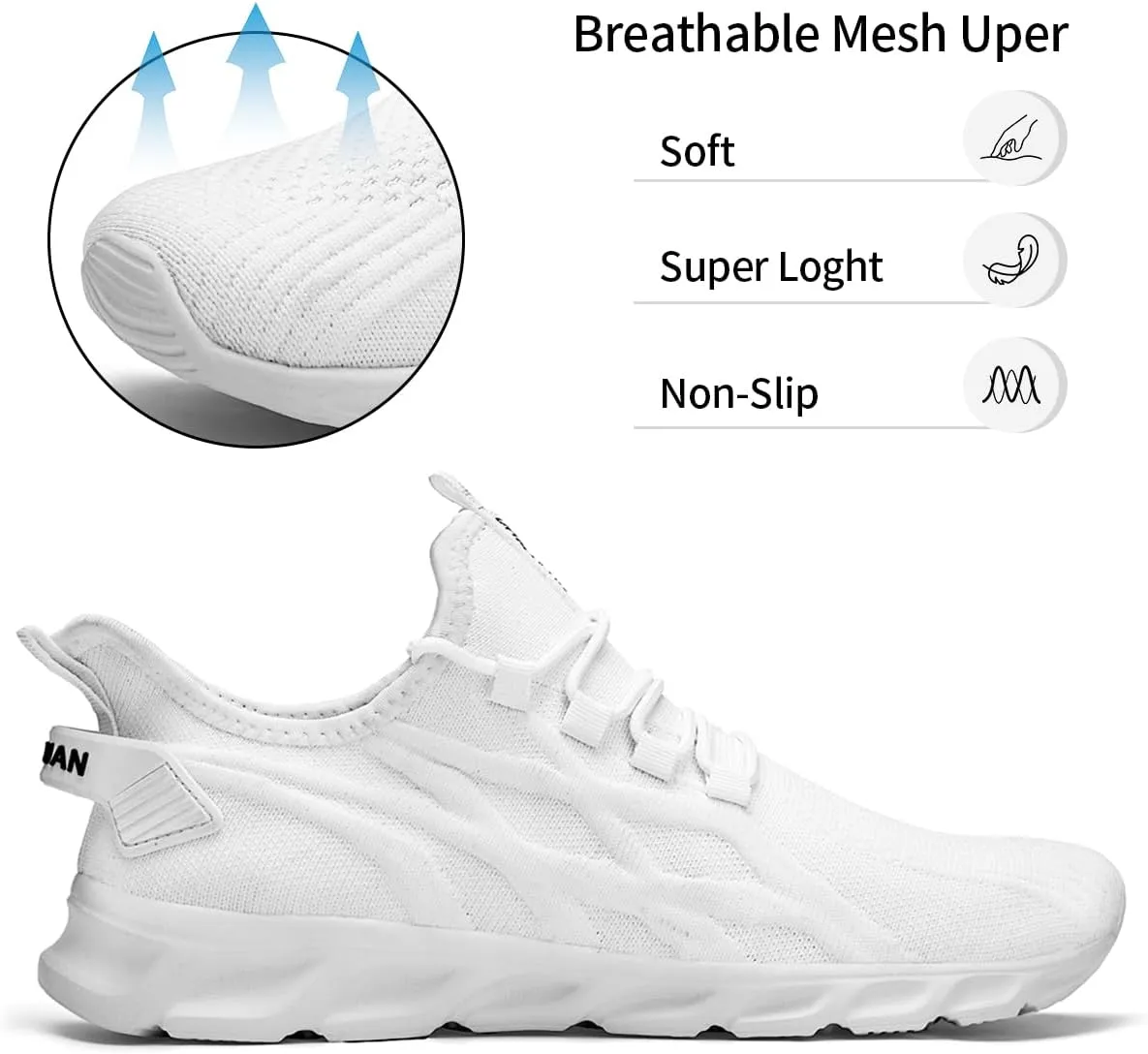 Womens Walking Shoes Slip On Sneakers Tennis Shoes Running Sport Workout Gym Shoes Athletic Non Slip Lightweight Breathable Fashion Casual Shoes for Travel Work
