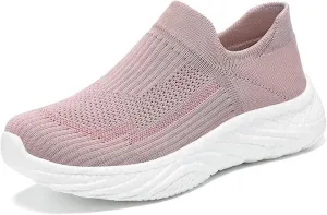 Women's Walking Shoes with Breathable Fabric Casual Soft Sole Lightweight Slip-On