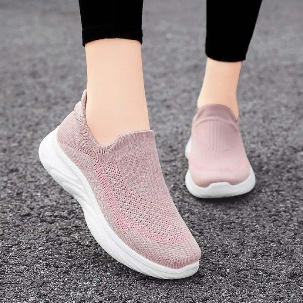 Women's Walking Shoes with Breathable Fabric Casual Soft Sole Lightweight Slip-On