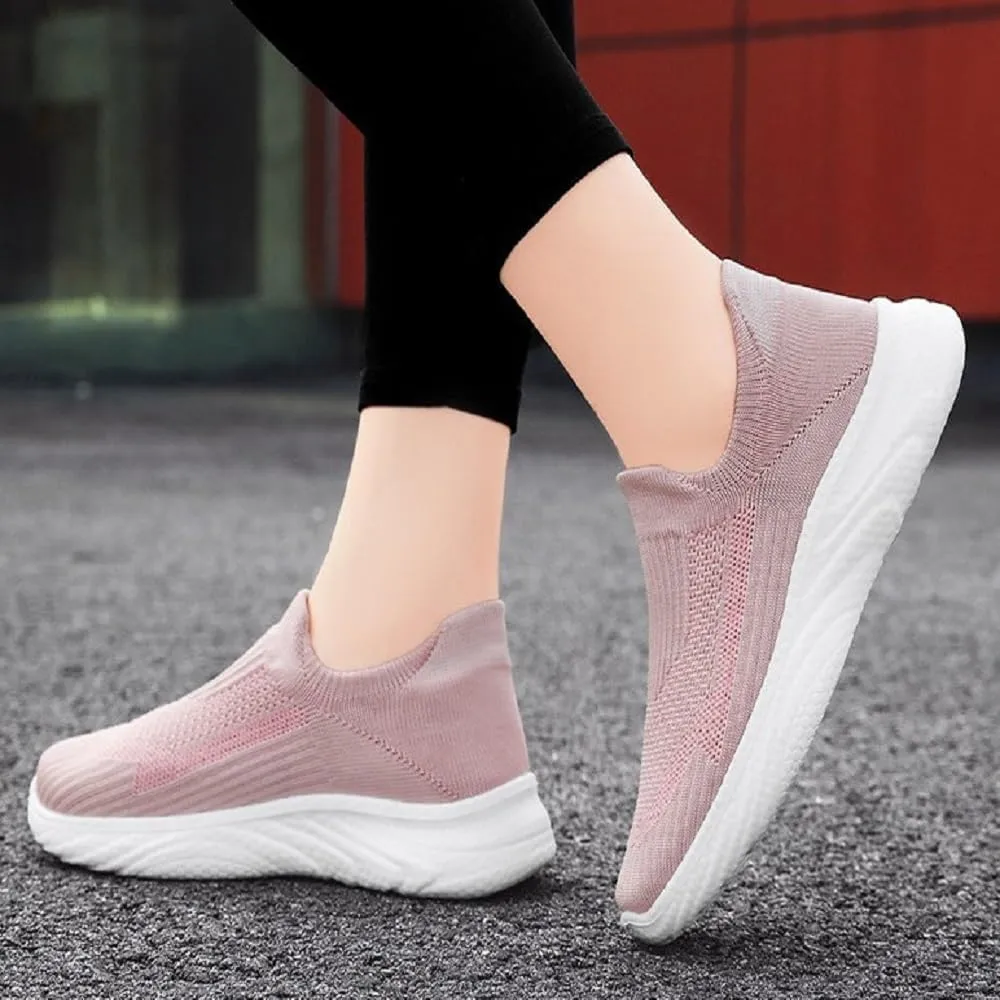 Women's Walking Shoes with Breathable Fabric Casual Soft Sole Lightweight Slip-On