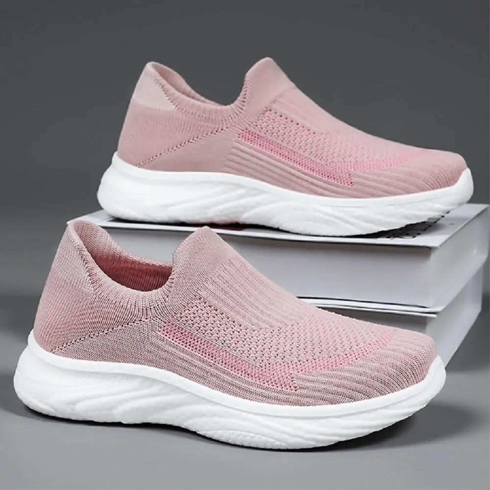 Women's Walking Shoes with Breathable Fabric Casual Soft Sole Lightweight Slip-On