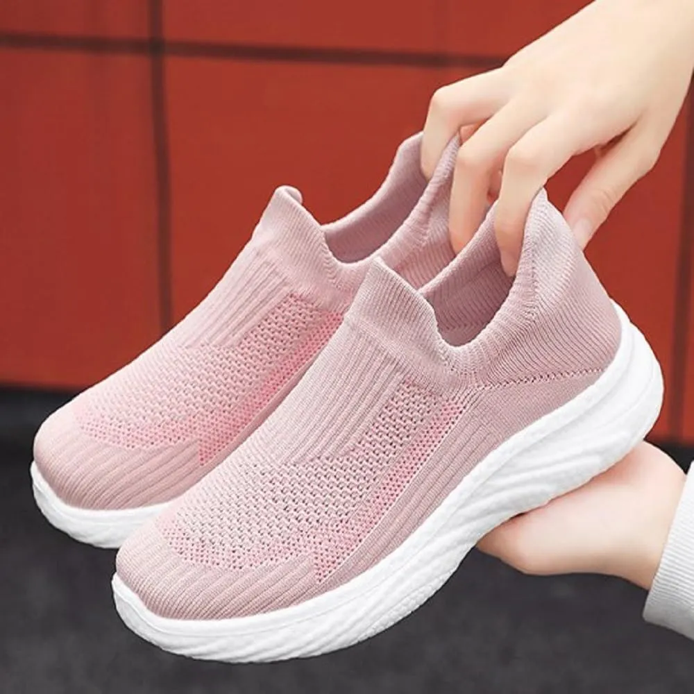 Women's Walking Shoes with Breathable Fabric Casual Soft Sole Lightweight Slip-On