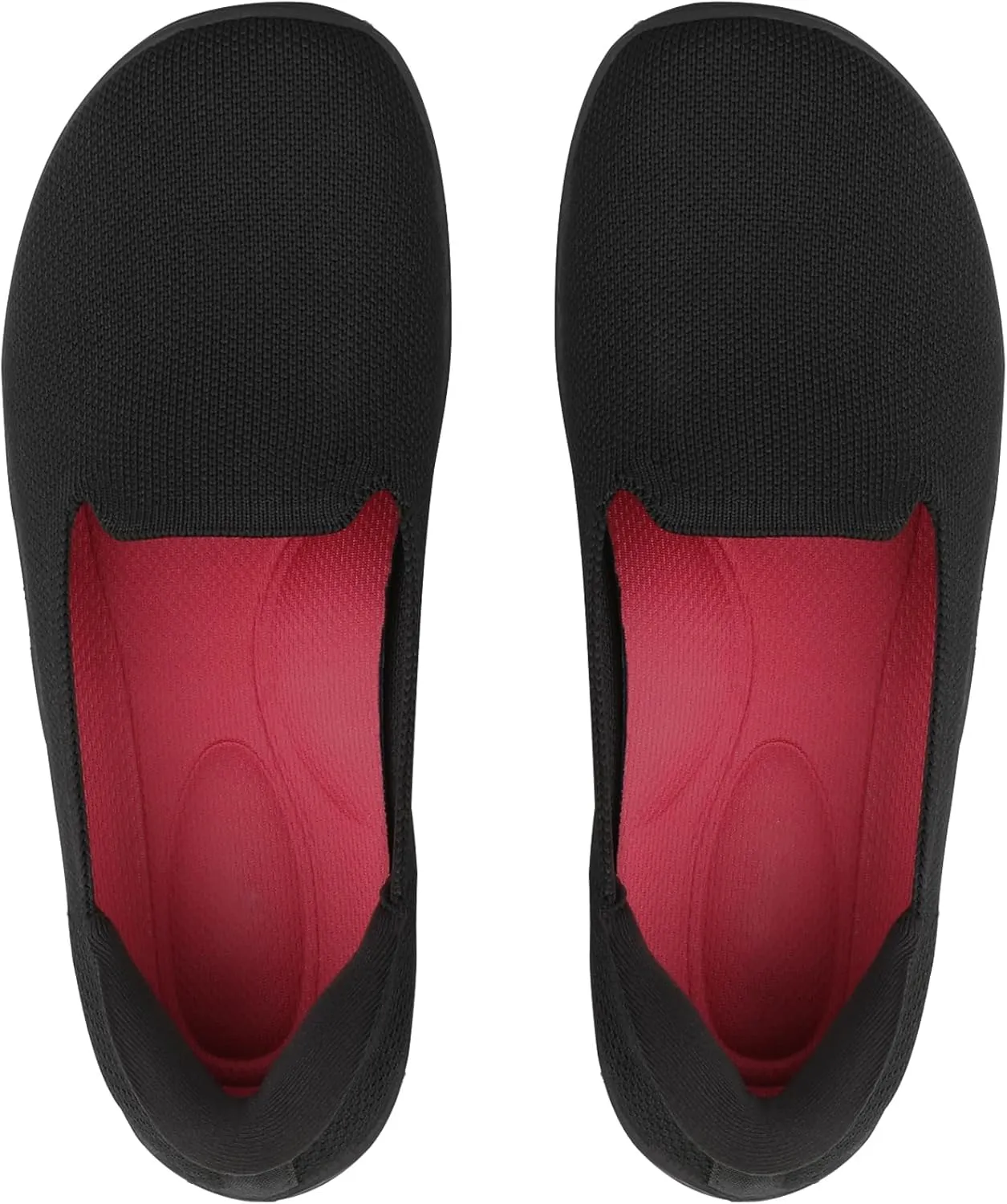 Womens Wide Toe Box Slip on Walking Shoes Non Slip Shoes Arch Support Casual Loafers Soft Knit Shoes